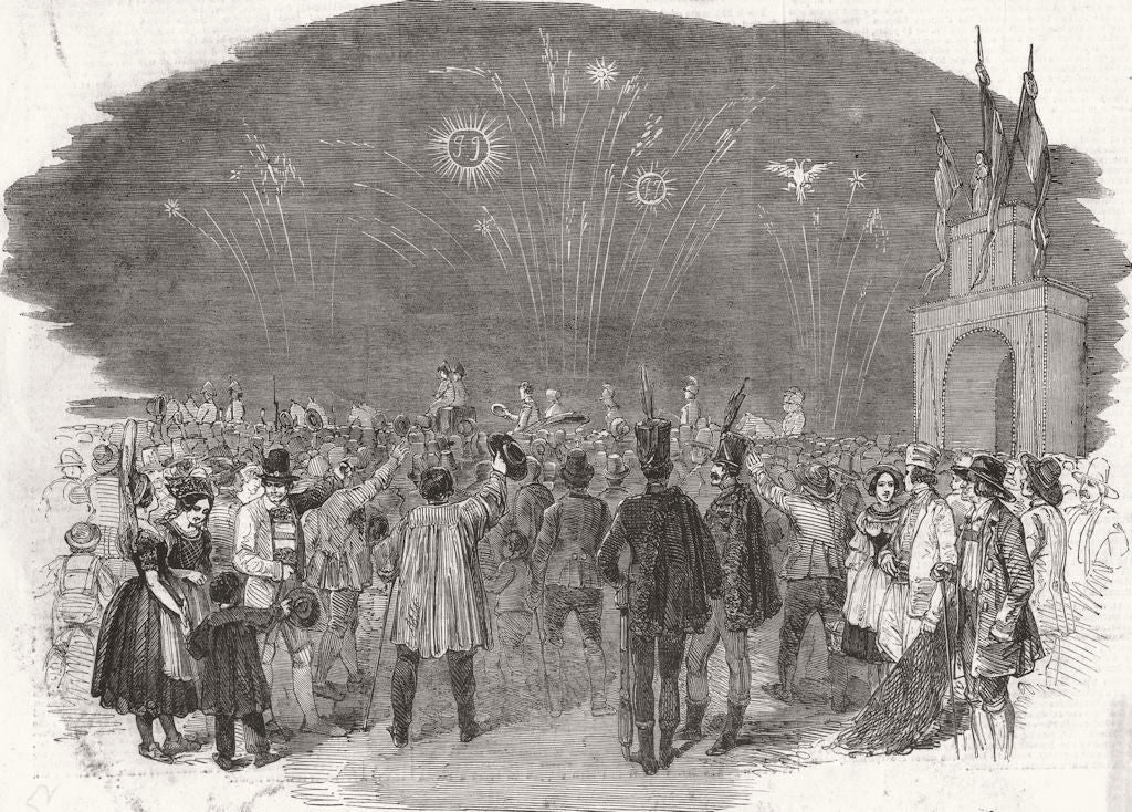AUSTRIA. Return of the emperor of Austria to Vienna 1852 old antique print
